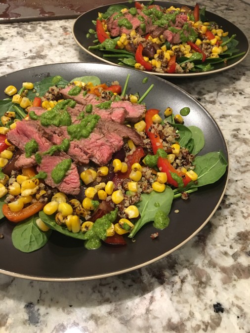 flank steak chimichurri salad